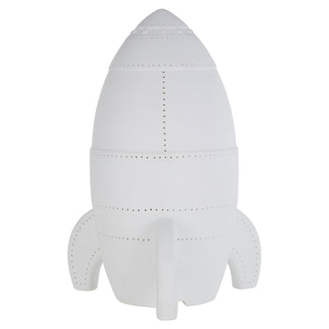 Kids White Porcelain Rocket Night Light