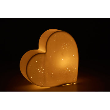 White Heart  Ceramic LED Night  Lamp for Kids