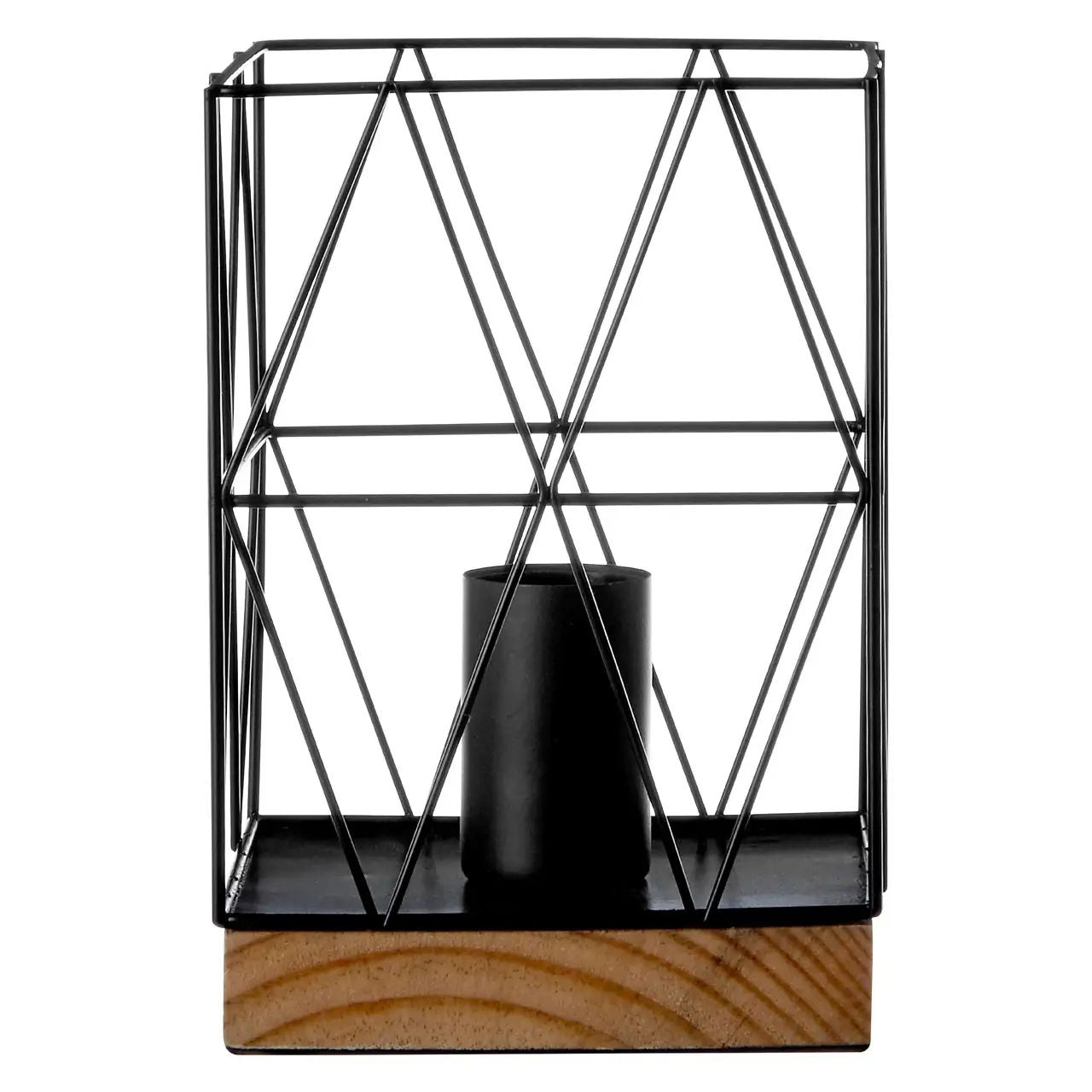 Hode Black Wire Geometric Table Lamp