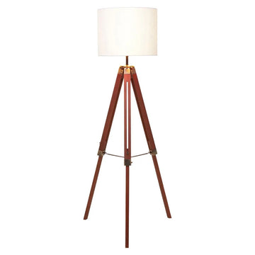 Melvin Brown Wood Tripod Floor Lamp