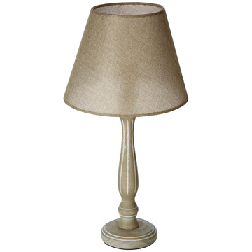 Raine Lined Wooden Candlestick Table Lamp