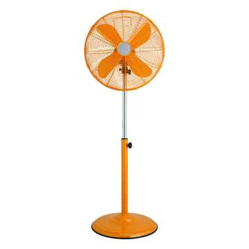 Floor Standing Fan Orange Metal