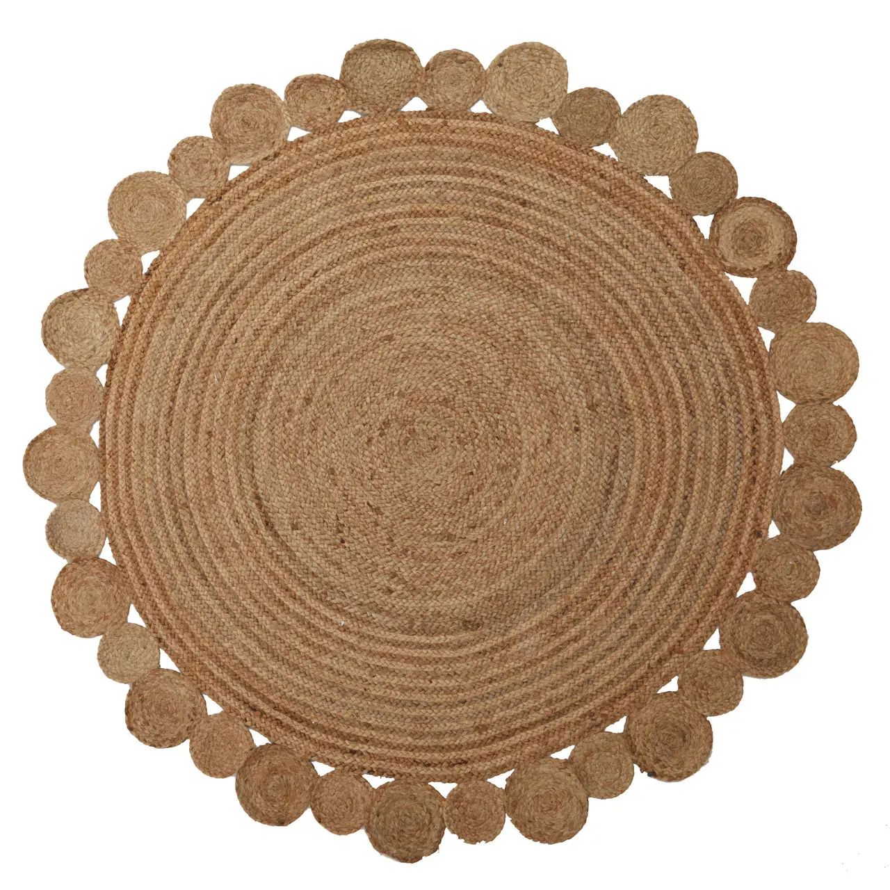 Bosin Demir Large Round Brown Jute Rug