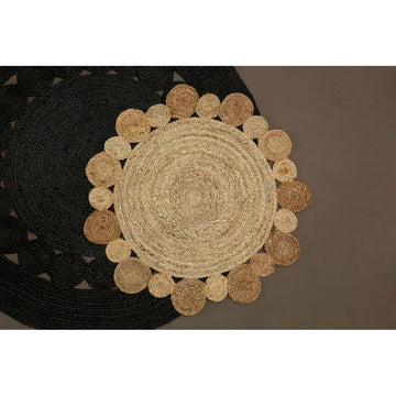 Bosin Demir Small Round Brown Jute Rug