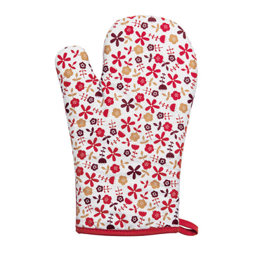 Red Daisy Single Oven Glove