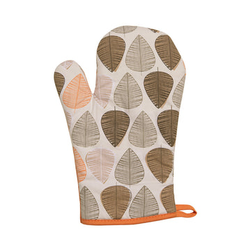 Orange Leaf Cotton Single Oven Glove