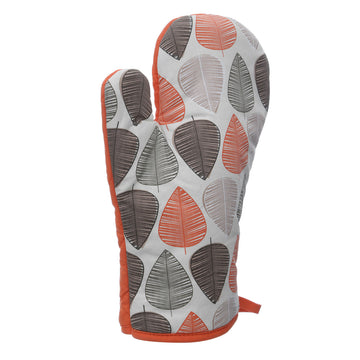 Orange Leaf Cotton Single Oven Glove