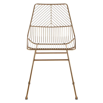 Zonis Small Gold Finish Metal Wire Chair
