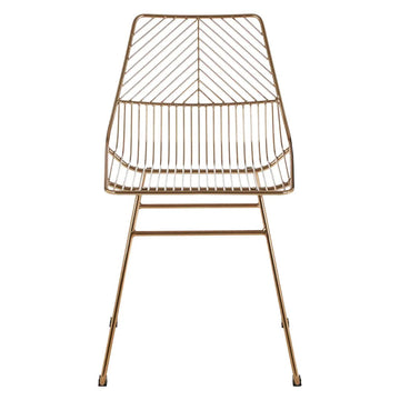 Zonis Small Gold Finish Metal Wire Chair