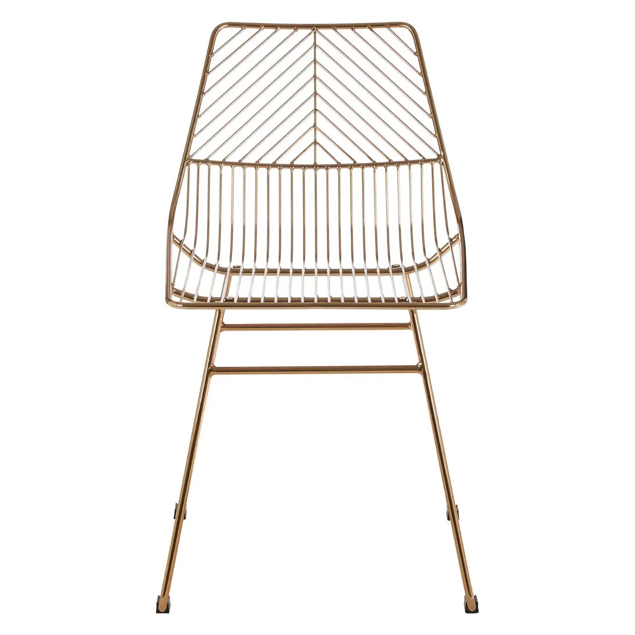 Zonis Small Gold Finish Metal Wire Chair