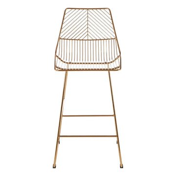 2Pcs Zonis Gold Metal Wire Tapered Bar Chairs