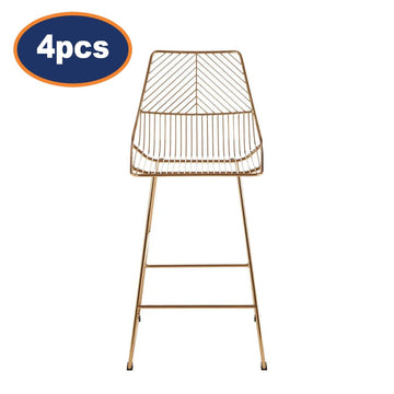 4Pcs Zonis Gold Metal Wire Tapered Bar Chairs