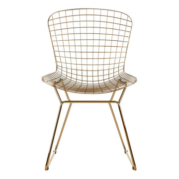 4Pcs Zonis Gold Metal Wire Grid Frame Chairs