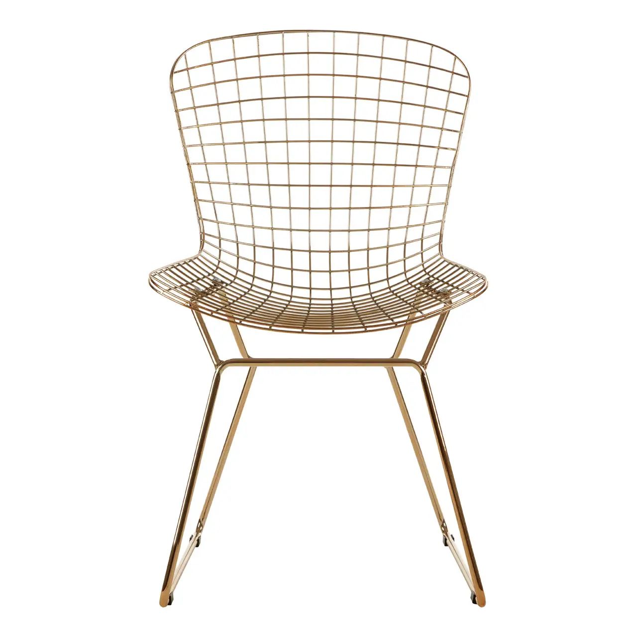 Zonis Gold Metal Wire Grid Frame Chair