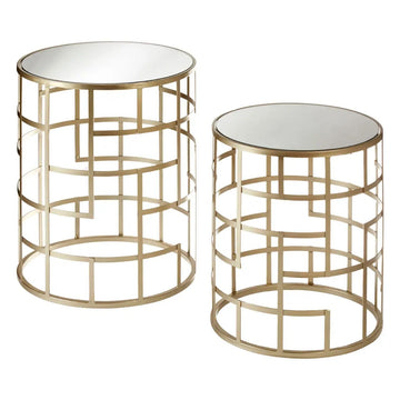 Aventis 2Pc Champagne Frame Tables