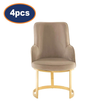 4Pcs Liza Beige Velvet Dining Chairs