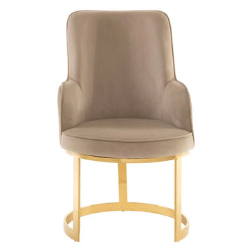 6Pcs Liza Beige Velvet Dining Chairs