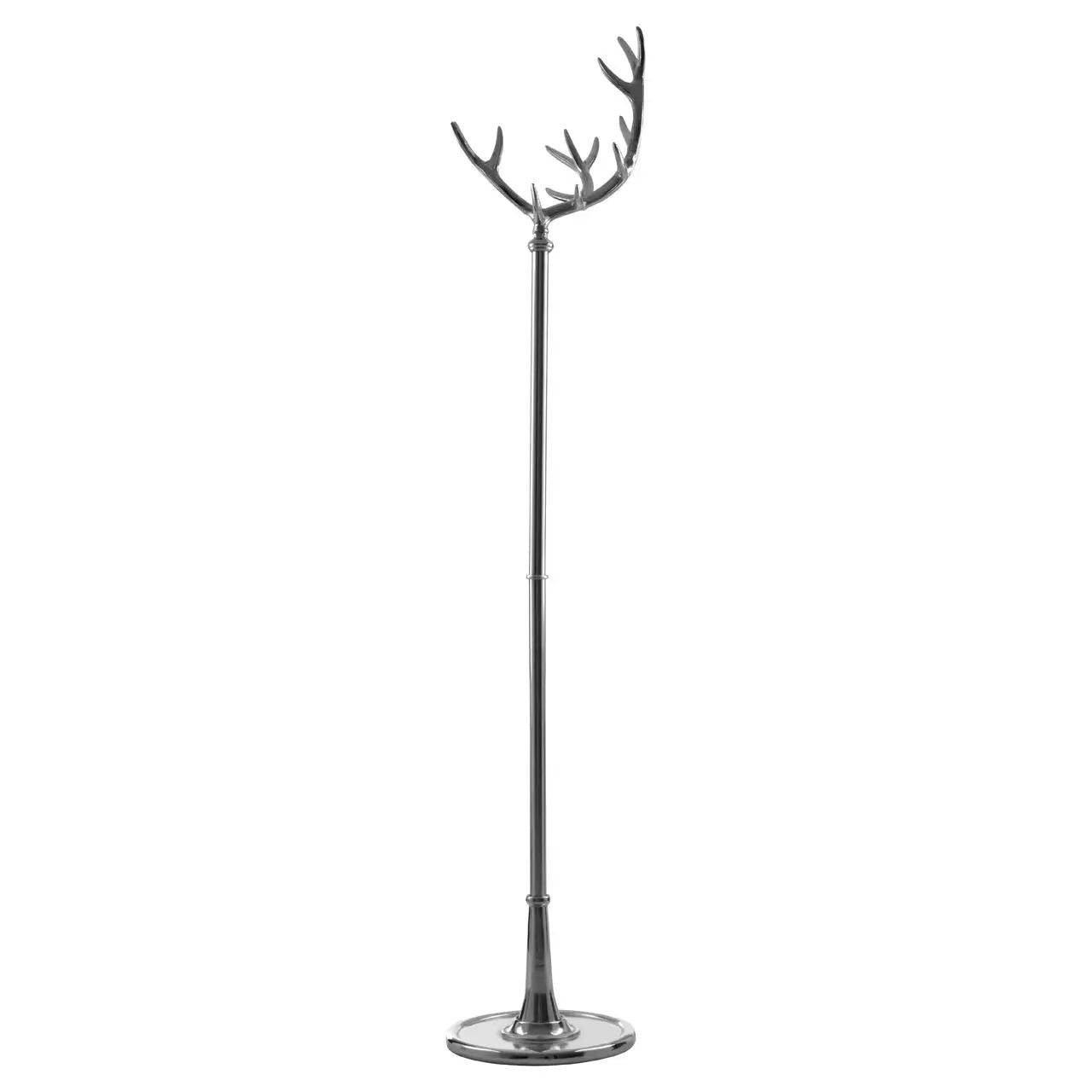 Tine Silver Metal Round Base Coat Stand