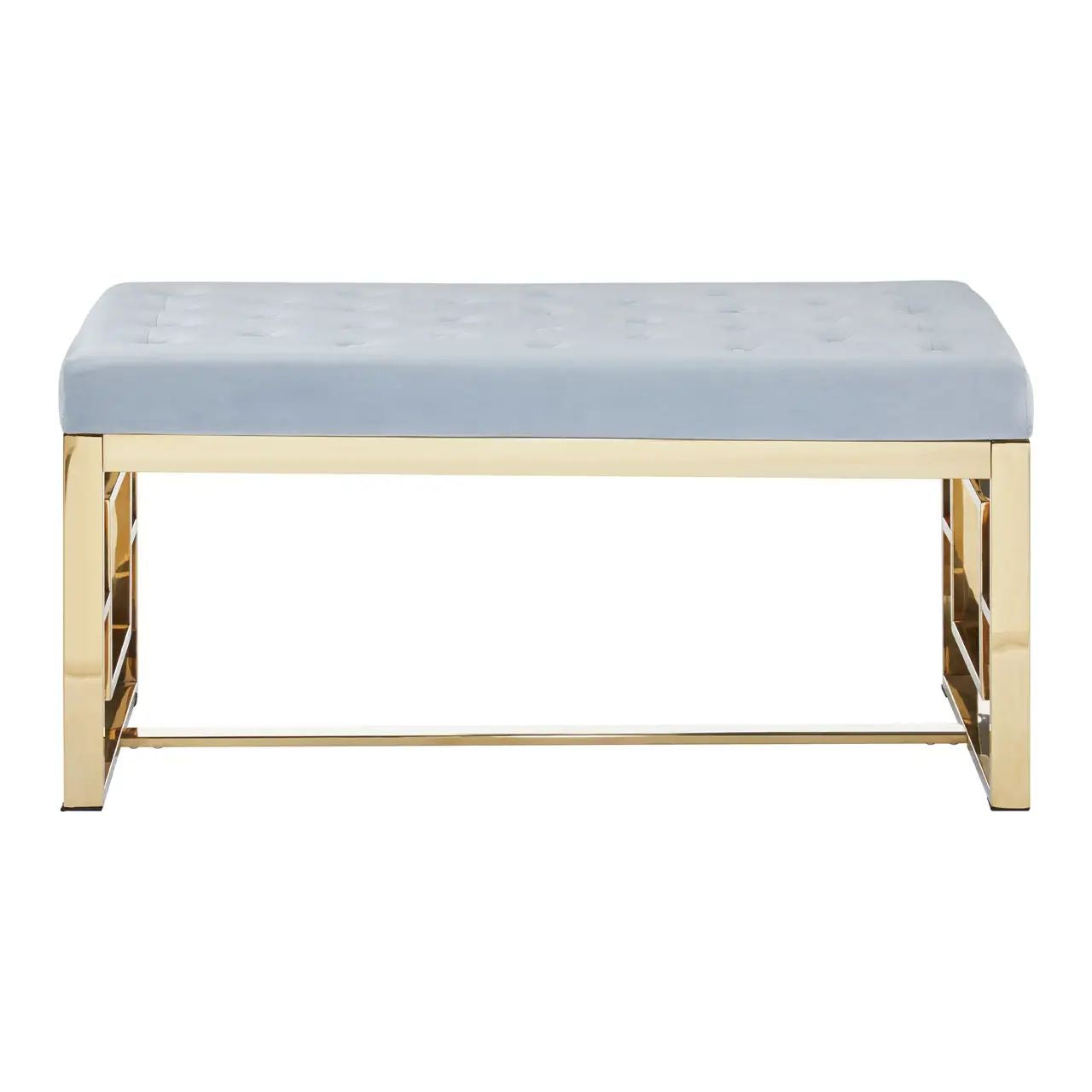 Mesmera Powder Grey Velvet Bench