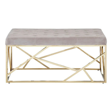 Mesmera Gold & Mink Velvet Geometric Bench