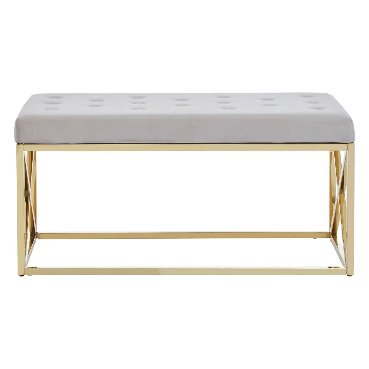 Mesmera Gold & Mink Velvet Bench