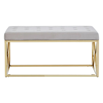 Mesmera Gold & Mink Velvet Bench