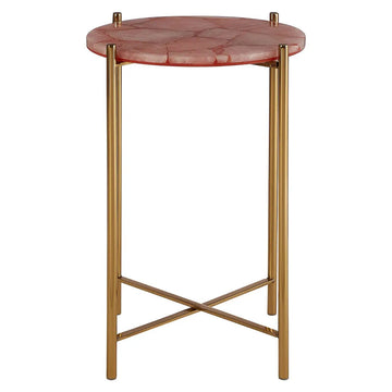 2Pcs Rita Pink Quartz Side Tables