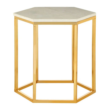 Templix Gold Iron Hexagonal Side Table