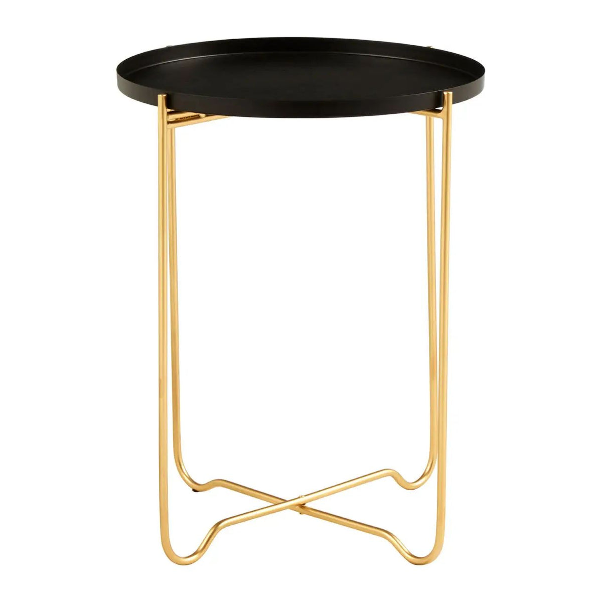 Templix Black Finish Top Round Side Table