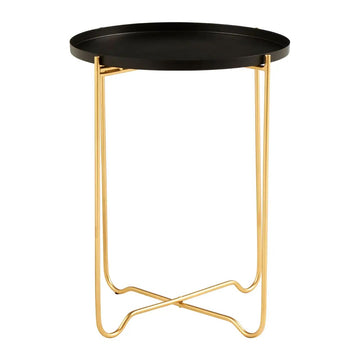 Templix Black Finish Top Round Side Table