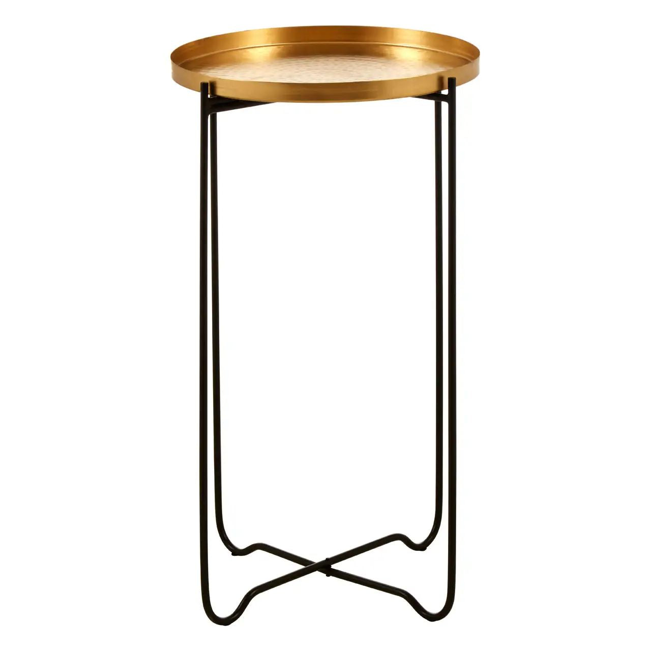 Templix Gold Finish Top Round Side Table