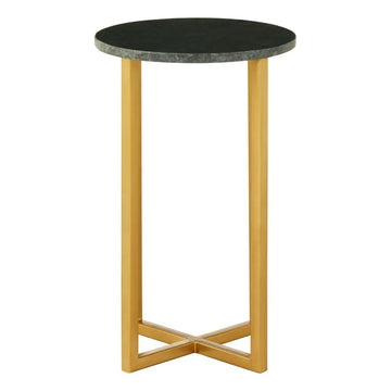 Templix Small Green Marble Top Iron Side Table