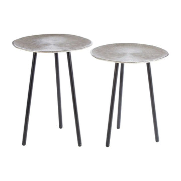 Templix 2Pcs Nickel Finish Aluminium Side Tables