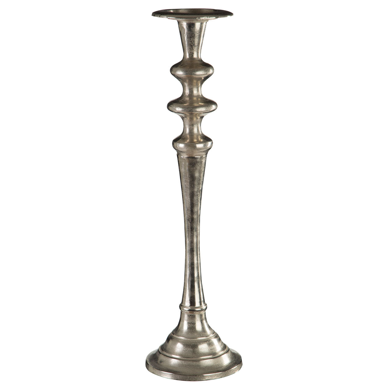 Verdant Tall Nickel Finish Aluminium Candle Holder