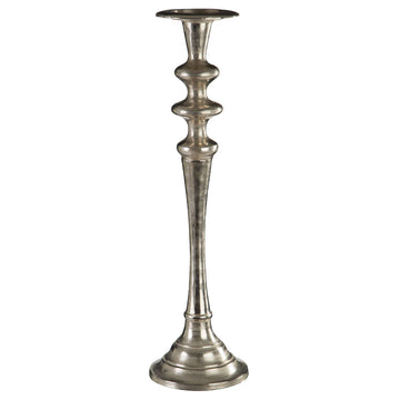 Verdant Tall Nickel Finish Aluminium Candle Holder