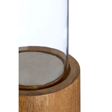 Verdant Hurricane Medium Wooden Candle Holder