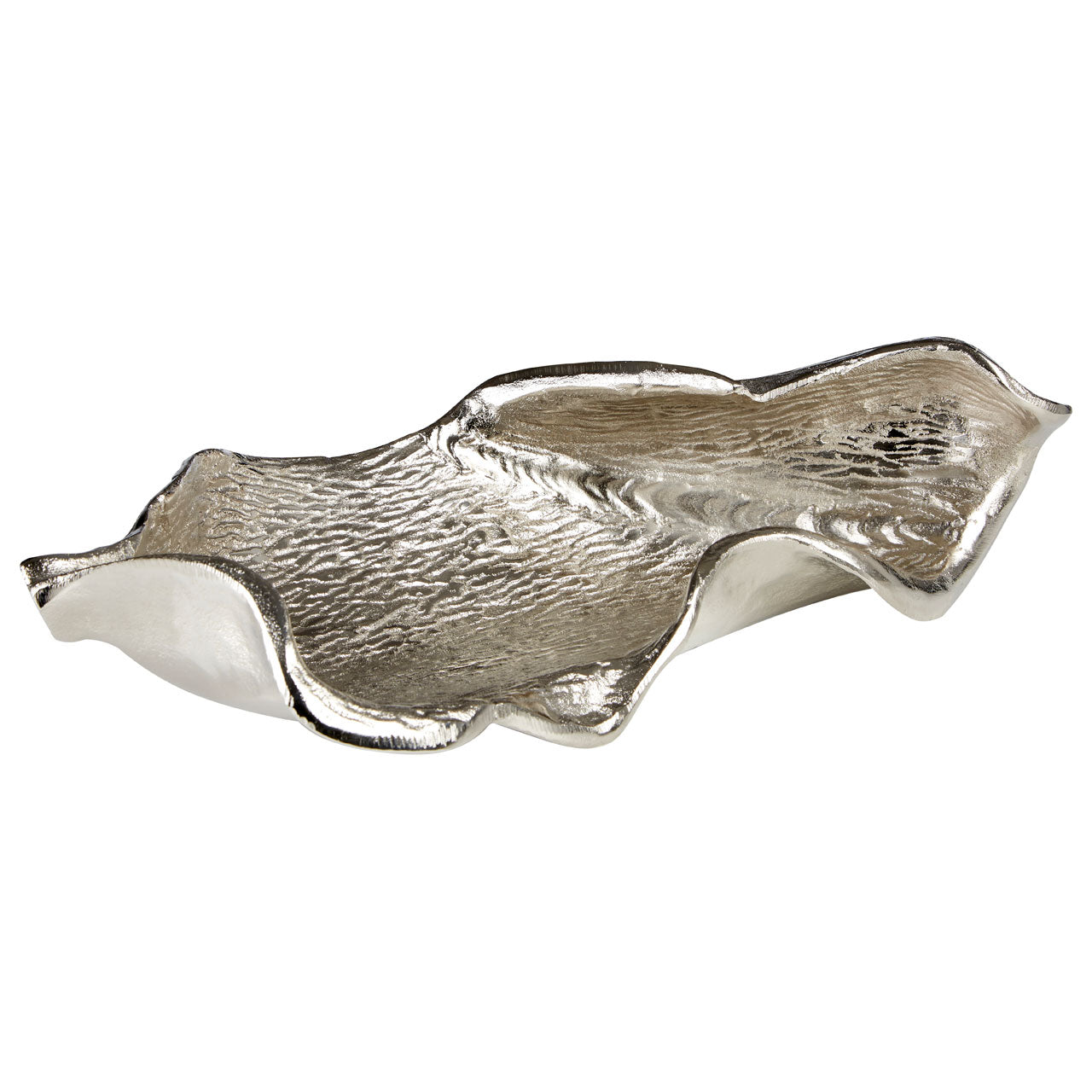 Verdant Small Silver Aluminium Leaf Ornament