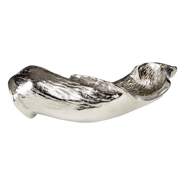 Verdant Small Silver Aluminium Leaf Ornament