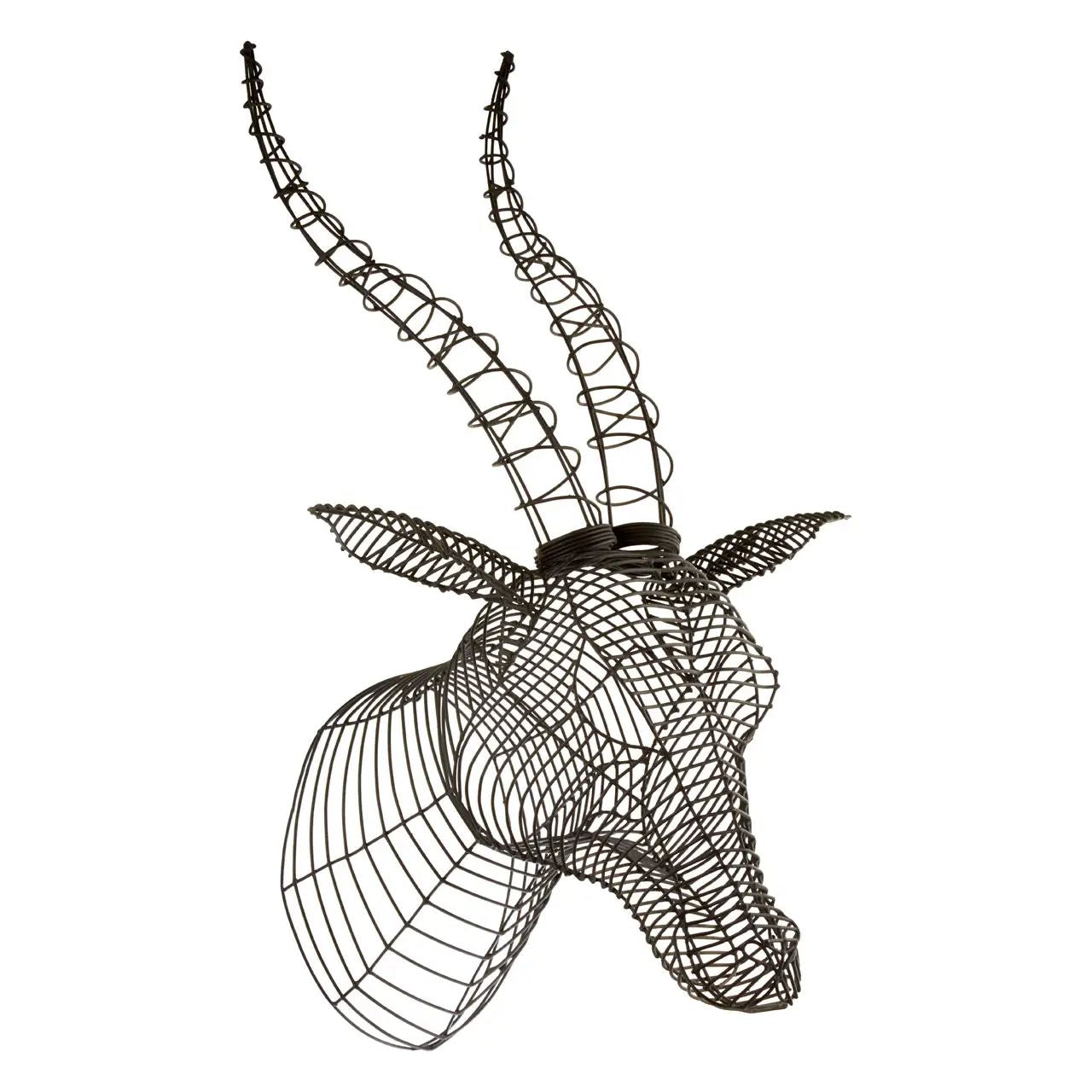 Zainab Black Steel Wire Antelope Head
