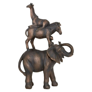 Bohemian Bronze Finish Polyresin Stacking Animals Ornament