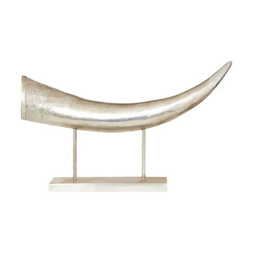 Bohemian Large Silver Resin Horn Ornament