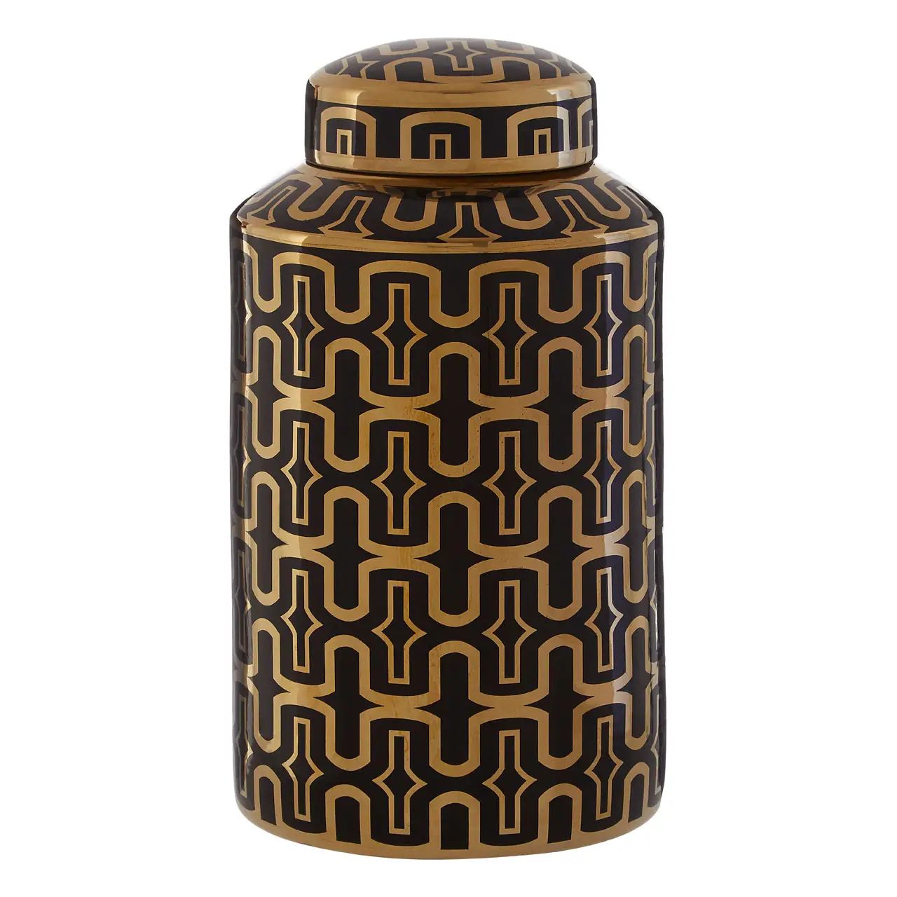 Tamela Large Black Gold Ceramic Ginger Jar