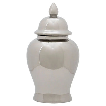 Harlington Townhouse Large Silver Ceramic Ginger Jar