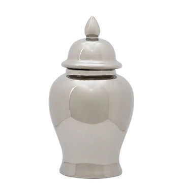 Harlington Townhouse Small Silver Ceramic Ginger Jar