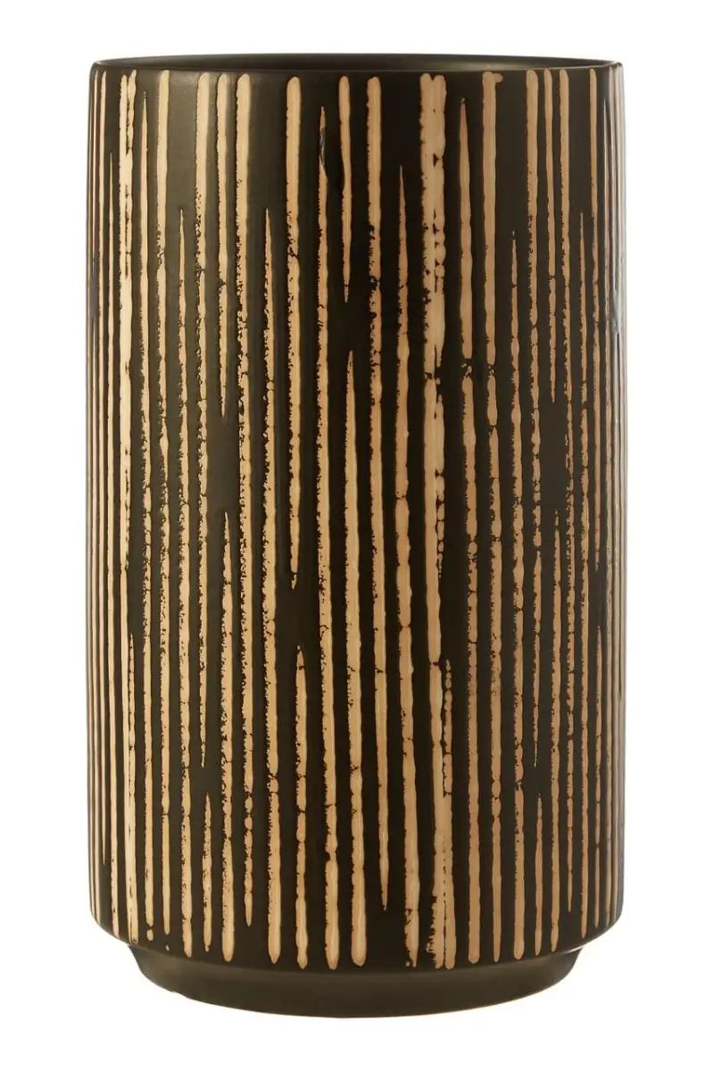 Kismo Large Black & Cream Ceramic Vase