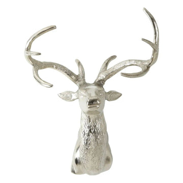 Aluminium Curved Antlers Wall Mounted Buck Head