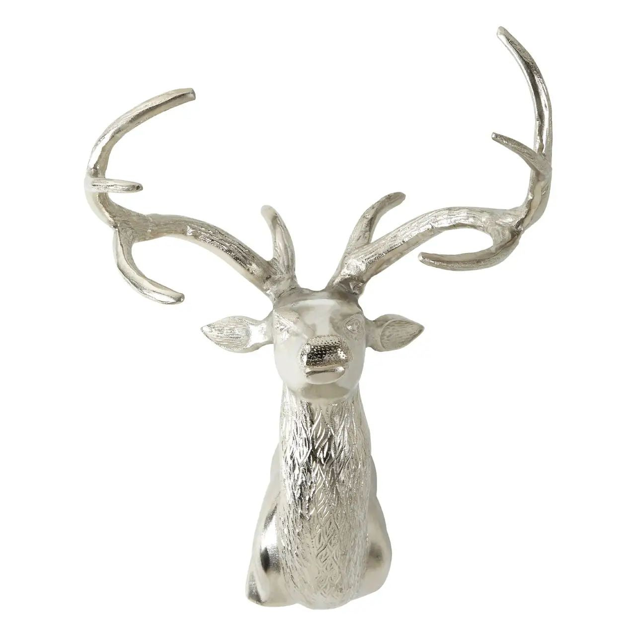 Aluminium Curved Antlers Wall Mounted Buck Head