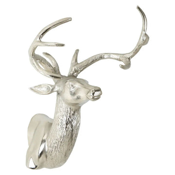 Aluminium Curved Antlers Wall Mounted Buck Head