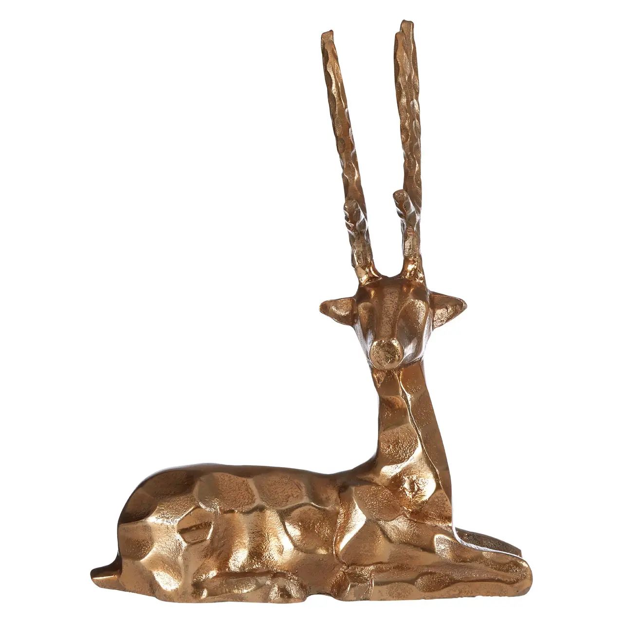 Gold Finish Sitting Stag