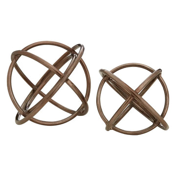 Nerus Aluminium Rough Bronze Orb Sculptures